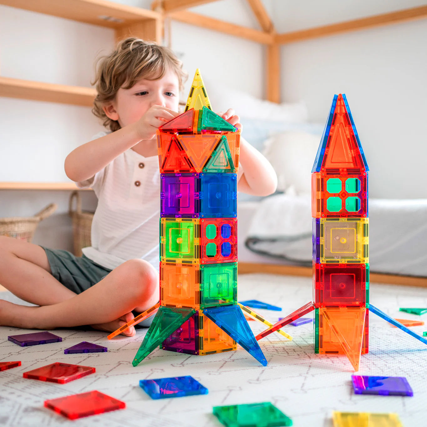 Magnetic Tile Set 78 Piece Builder Bundle