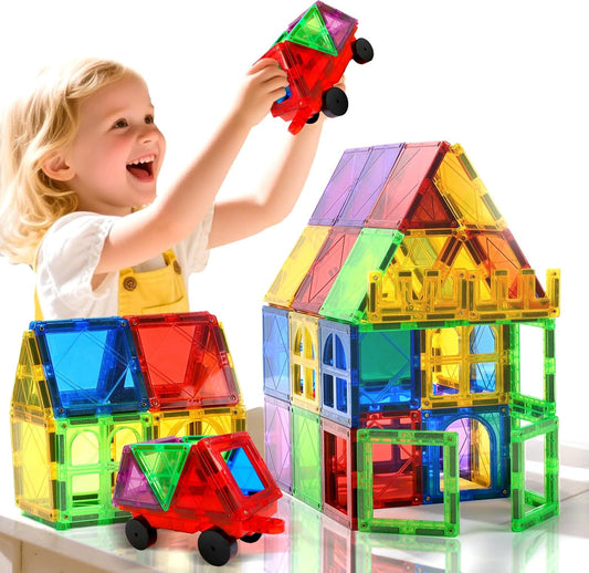 Magnetic Tile Set 120 Piece Deluxe Value Pack