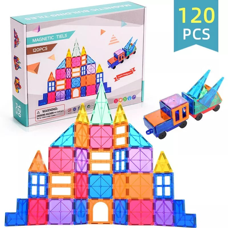 Magnetic Tile Set 120 Piece Deluxe Value Pack