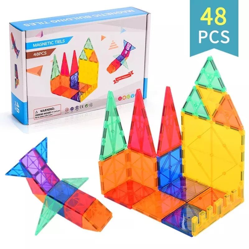 Magnetic Tile Set 48 Piece Starter Pack