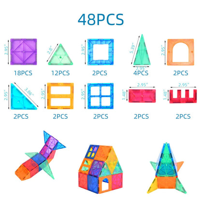 Magnetic Tile Set 48 Piece Starter Pack