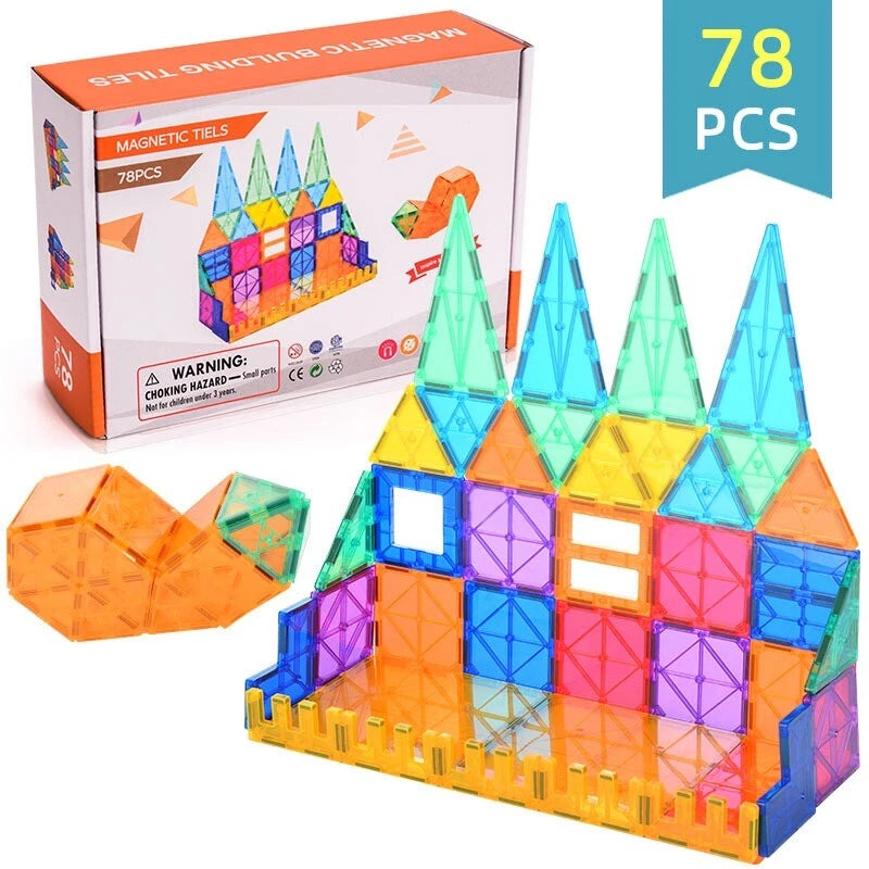 Magnetic Tile Set 78 Piece Builder Bundle