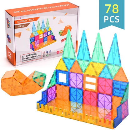 Magnetic Tile Set 78 Piece Builder Bundle
